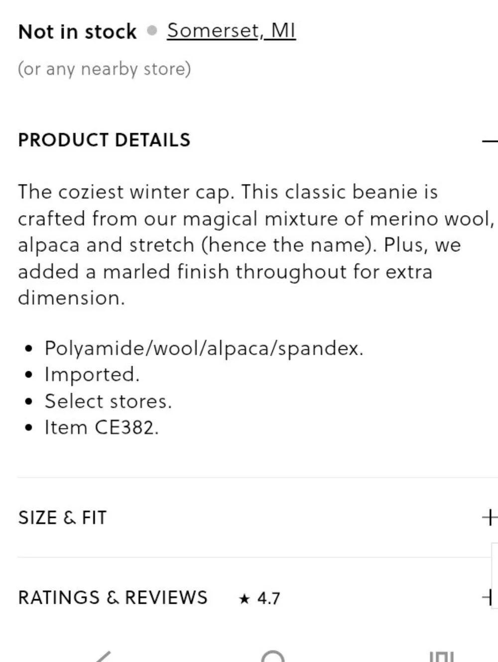 J. Crew Beanie
